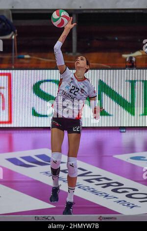 Cuneo, Italy. 12th Feb, 2022. Stufi Federica (Bosca Cuneo) during Bosca S.Bernardo Cuneo vs Igor Gorgonzola Novara, Volleyball Italian Serie A1 Women match in Cuneo, Italy, February 12 2022 Credit: Independent Photo Agency/Alamy Live News Stock Photo