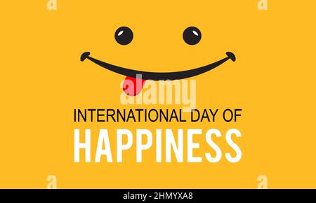 International Day of Happiness. Smiling life vector design for banner, card, poster, background. Stock Vector