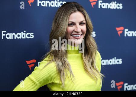 Culver City, United States. 12th Feb, 2022. CULVER CITY, LOS ANGELES, CALIFORNIA, USA - FEBRUARY 12: Erin Andrews arrives at Michael Rubin's Fanatics Super Bowl Party 2022 held at 3Labs on February 12, 2022 in Culver City, Los Angeles, California, United States. (Photo by Xavier Collin/Image Press Agency/Sipa USA) Credit: Sipa USA/Alamy Live News Stock Photo