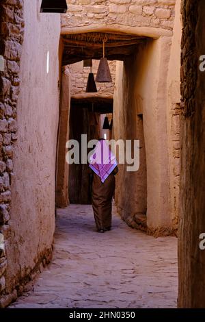 Saudi Arabia, Al Madinah Region, AlUla or Al Ula, Archaeologic Site of Old Town, restored alley Stock Photo