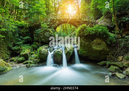 Luxemburg, Mullerthal Waterfall Stock Photo