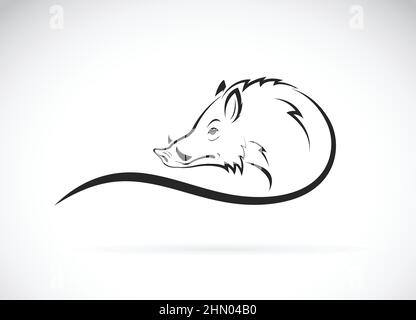 Vector of boar head design on white background. Wild Animals. Easy editable layered vector illustration. Stock Vector