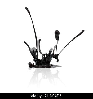 black paint splash on white Stock Photo
