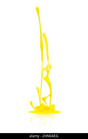 yellow paint splash isolated on white Stock Photo