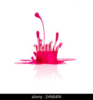 pink paint splash isolated on white Stock Photo