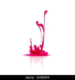 pink paint splash isolated on white Stock Photo