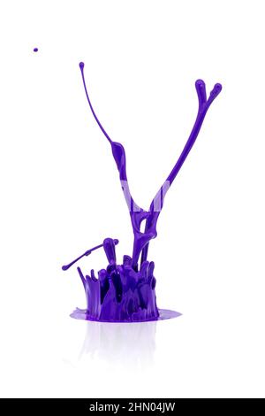 purple paint splash isolated on a white background Stock Photo - Alamy
