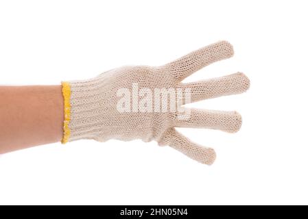 Thin Work Gloves Shows Four Fingers Stock Photo - Download Image Now -  2015, Clothing, Cut Out - iStock