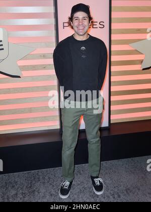 West Hollywood, United States. 12th Feb, 2022. WEST HOLLYWOOD, LOS ANGELES, CALIFORNIA, USA - FEBRUARY 11: David Dobrik arrives at 'Homecoming Weekend' Featuring Justin Bieber And Marshmello Hosted By The h.wood Group And REVOLVE Presented By PLACES.CO and Flow.com, Produced By Uncommon Entertainment held at the Pacific Design Center on February 11, 2022 in West Hollywood, Los Angeles, California, United States. (Photo by Image Press Agency/Sipa USA) Credit: Sipa USA/Alamy Live News Stock Photo