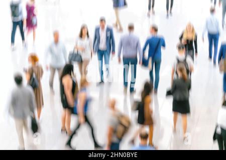 Abstract blur people in press conference event or corporate exhibition seminar meeting party Stock Photo