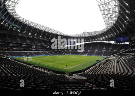 London, UK. 13th Feb, 2022. A general view of the stadium ahead of the Premier League match at the Tottenham Hotspur Stadium, London. Picture credit should read: Paul Terry/Sportimage Credit: Sportimage/Alamy Live News Credit: Sportimage/Alamy Live News Stock Photo