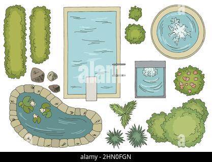 landscape top view drawing