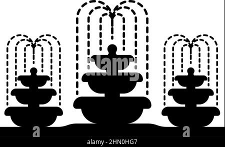 Fountain stream icon black color vector illustration image flat style simple Stock Vector