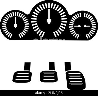 Dashboard pedals icon black color vector illustration image flat style ...