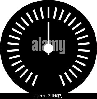 Speedometer odometer speed counter meter icon black color vector illustration image flat style simple Stock Vector