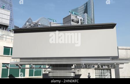 Advertising Outdoor MockUp Billboard On City Stock Photo