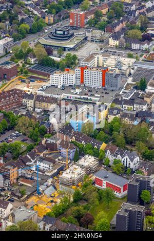 Aerial view, cultural centre Herne, Willi-Pohlmann-Platz, Herne-Mitte, Herne, Ruhr area, North Rhine-Westphalia, Germany, construction work, construct Stock Photo