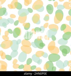 Happy Easter seamless pattern with colorful eggs on white background. Polka dots design for card, postcard, wallpaper, posters. Vector stock Stock Vector