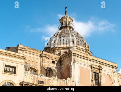 The Dome of the Saint Caterina church on the Pretoria square in Palermo, Sicily, Italy Stock Photo