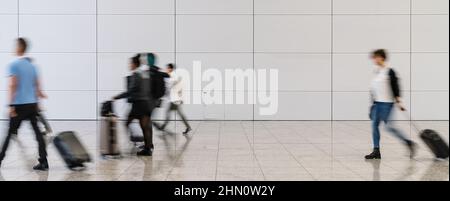 Business network and connection concept with many anonymous business people Stock Photo