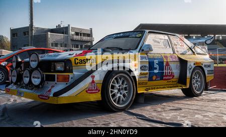 AUDI SPORT QUATTRO S1 in old racing car rally THE LEGEND 2017 in San Marino Stock Photo