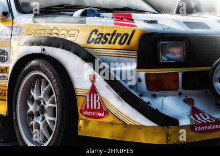 AUDI SPORT QUATTRO S1 in old racing car rally THE LEGEND 2017 in San Marino Stock Photo