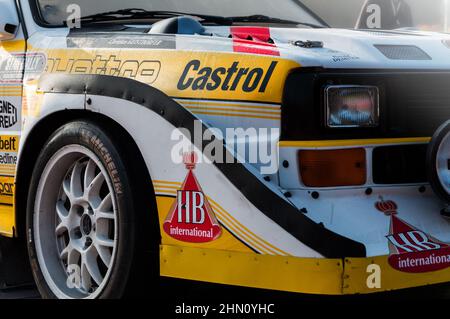 AUDI SPORT QUATTRO S1 in old racing car rally THE LEGEND 2017 in San Marino Stock Photo