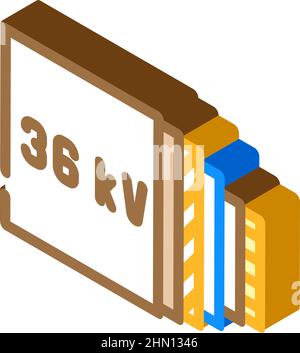 medium voltage cables isometric icon vector illustration Stock Vector ...