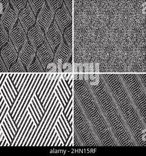 4 different vector patterns in the same package(eps). One pattern is paid and 3 are free (white dividing lines) Stock Vector
