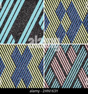 4 different vector patterns in the same package(eps). One pattern is paid and 3 are free (white dividing lines) Stock Vector