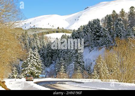 A winter wonderland near Col de Guéry, France Stock Photo