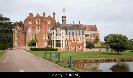 Malvern, Worcester, England, Britain, Sep 17th 2014. View of Madresfield court and moat. Stock Photo