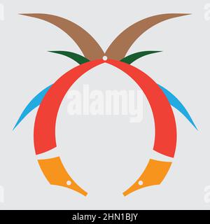 Simple and minimalist pineapple vector logo, pineapple concept illustration design Stock Vector