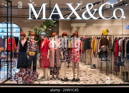 Hong Kong, China. 12th Feb, 2022. Italian fashion brand Max & Co store in Hong Kong. (Photo by Budrul Chukrut/SOPA Images/Sipa USA) Credit: Sipa USA/Alamy Live News Stock Photo