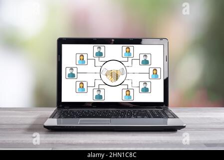 Collaboration concept shown on a laptop screen Stock Photo