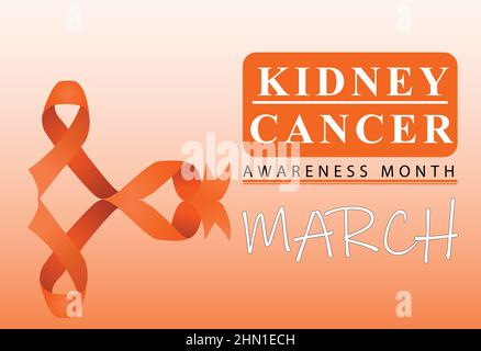 Medical Poster Or Banner Vector Design Of Kidney Cancer Awareness Month March Stock Vector