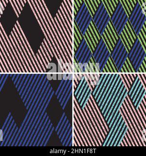 4 different vector patterns in the same package(eps). One pattern is paid and 3 are free (white dividing lines) Stock Vector