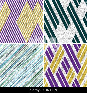 4 different vector patterns in the same package(eps). One pattern is paid and 3 are free (white dividing lines) Stock Vector
