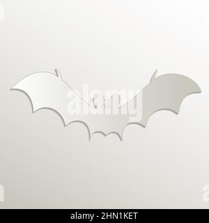 Bat symbol icon, card paper 3D natural vector Stock Vector