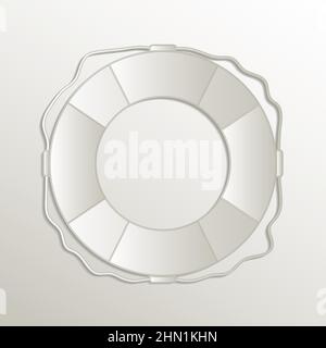 Lifebuoy symbol icon, card paper 3D natural vector Stock Vector