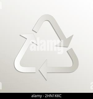 Recycling symbol icon, card paper 3D natural vector Stock Vector