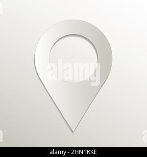 Location pointer, symbol icon, card paper 3D natural vector Stock Vector