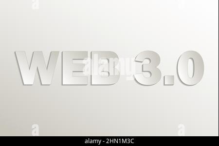 Web 3.0 text Inscription icon, card paper 3D natural vector Stock Vector