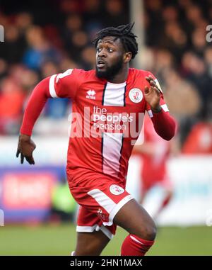 Aramide Oteh of Crawley during the Sky Bet League Two match between Crawley Town and Hartlepool United at the People's Pension Stadium  , Crawley ,  UK - 12th February 2022 Editorial use only. No merchandising. For Football images FA and Premier League restrictions apply inc. no internet/mobile usage without FAPL license - for details contact Football Dataco Stock Photo