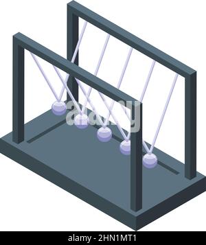 Newton ball stand icon isometric vector. Cradle pendulum. Balance impact Stock Vector