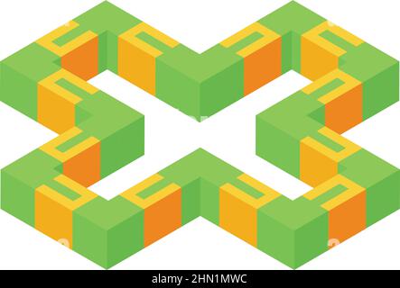 Star constructor toy icon isometric vector. Popit game. Stress sensory Stock Vector