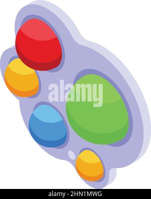 Button play toy icon isometric vector. Popit fidget. Game stress Stock Vector