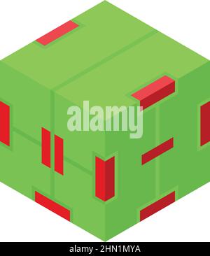 Play cube icon isometric vector. Popit toy. Game stress Stock Vector