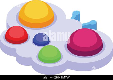 Butterfly antistress toy icon isometric vector. Pop fidget. Sensory finger Stock Vector