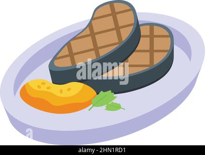 Whale shark bbq icon isometric vector. Fish sea. Ocean reef Stock Vector
